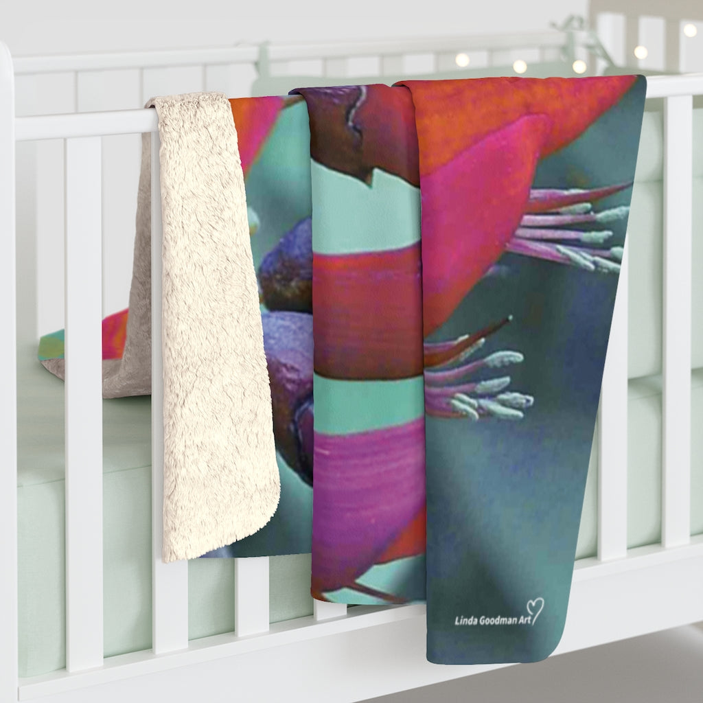 Original Art Fleece Blanket by Linda Goodman