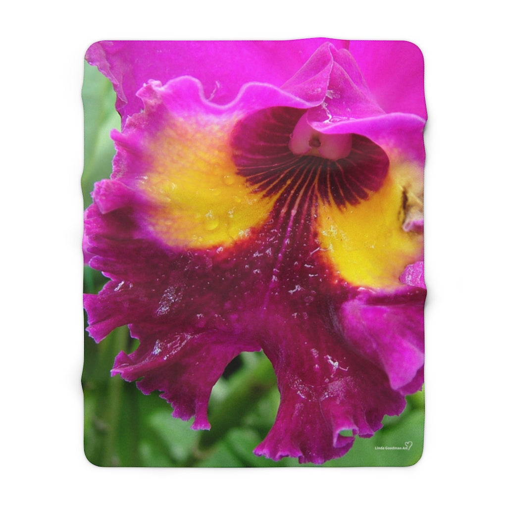 Original Art Fleece Blanket by Linda Goodman