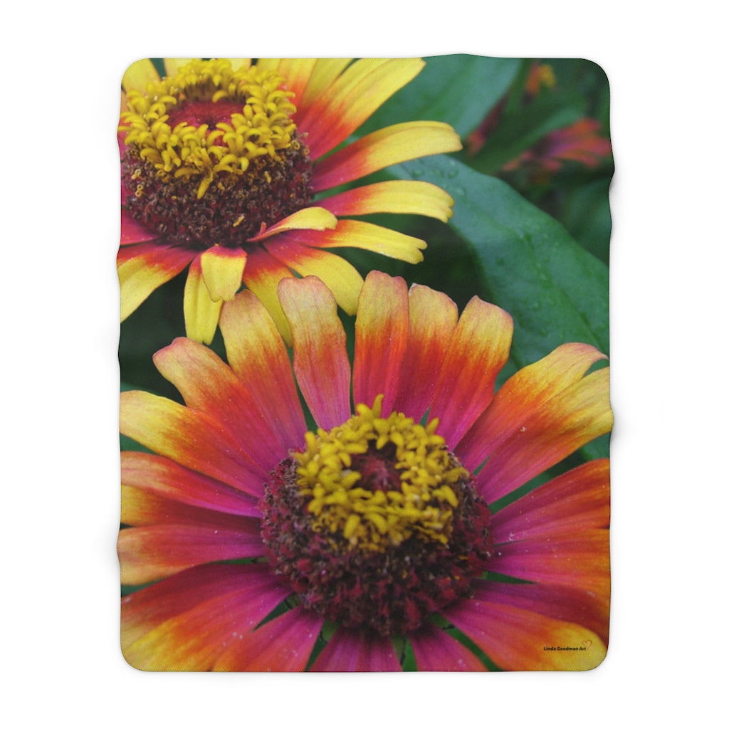 Original Art Fleece Blanket by Linda Goodman