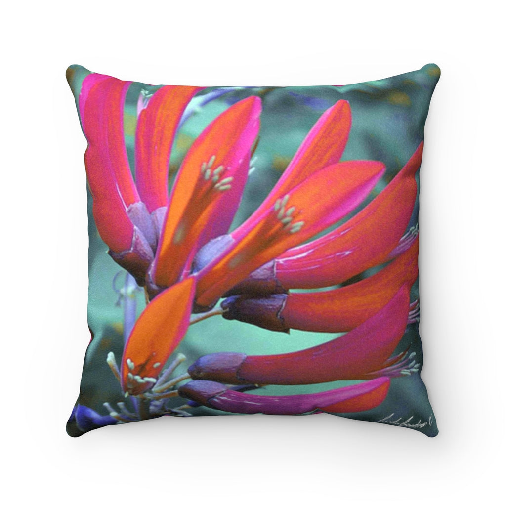 Original Art Faux Suede Square Cushion with insert by Linda Goodman