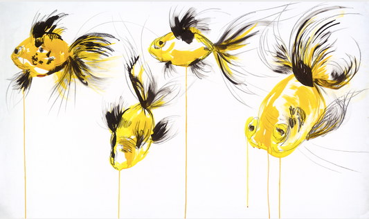Original Painting - Black & Gold Fish