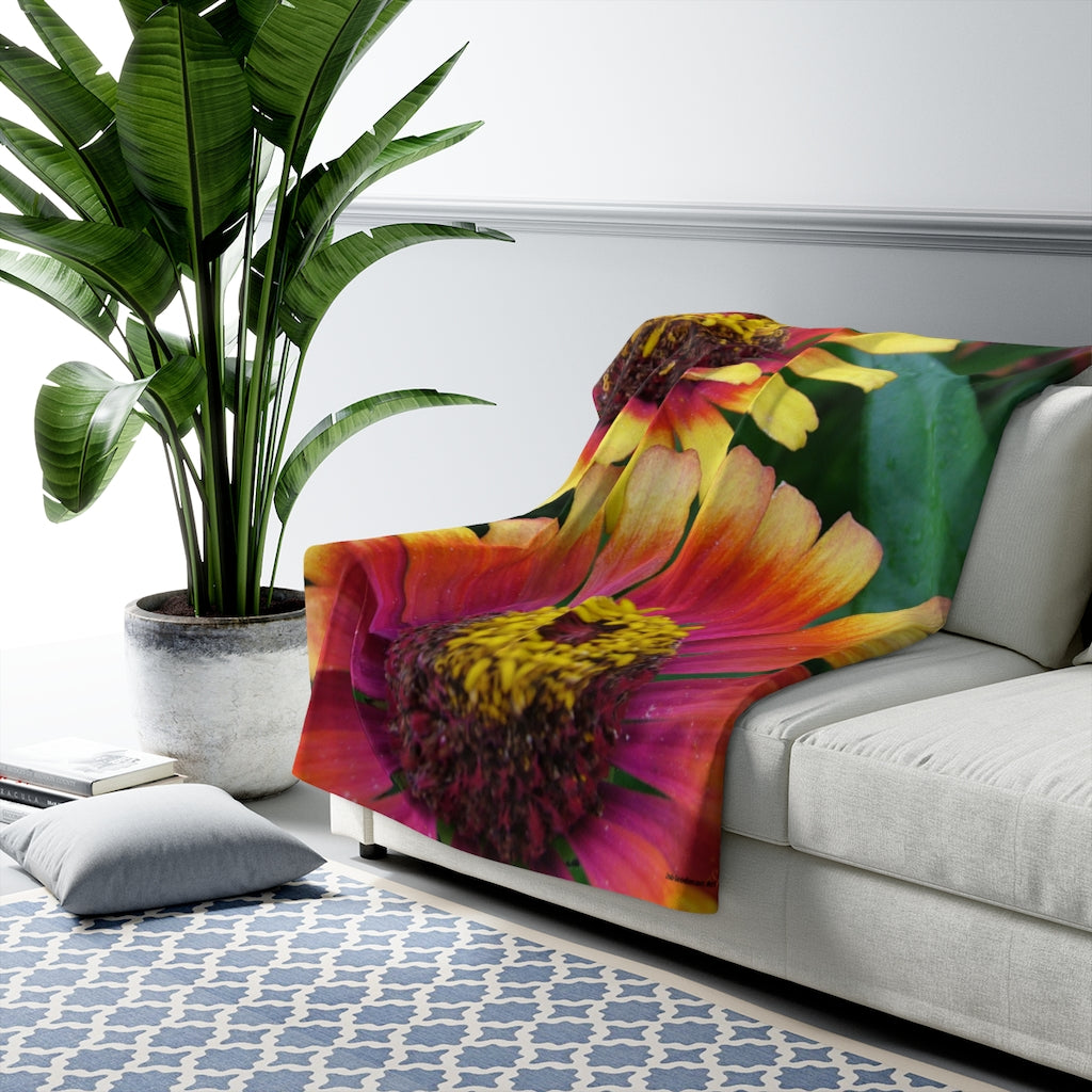 Original Art Fleece Blanket by Linda Goodman