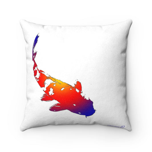 Original Art Faux Suede Square Cushion with insert by Linda Goodman