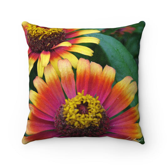 Original Art Faux Suede Square Cushion with insert by Linda Goodman